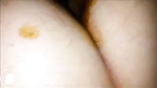 Anal fucked by bbc making cock dirty of shit