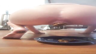 Foxyj shitting on a plate