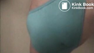 Girl is filling her panty with liquid shit