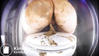 Huge messy poops on the toilet seat