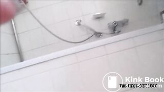 Babe shitting a long turd on the floor