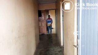 Curvy ebony lady has to push very hard