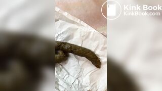 Glass dildo and poop