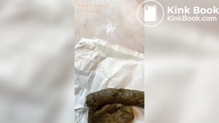 Glass dildo and poop