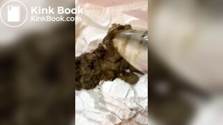 Glass dildo and poop