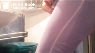 Girl is shitting on her white panty
