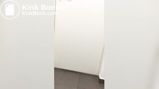 Big poop on the floor of a hospital toilet