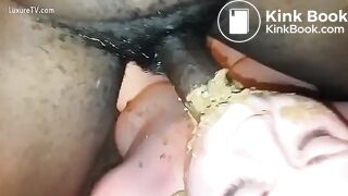 Intense scat throat fuck