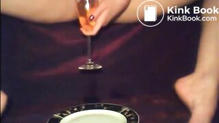 Woman is preparing dinner with shit and piss