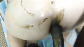 Interracial anal fucking with shit