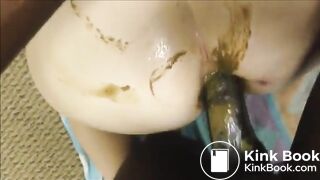 Interracial anal fucking with shit