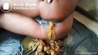Creamy-ebony-poop-smeared