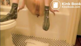 Sweet babe shitting in various position on the bathroom floor