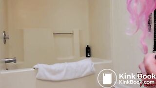 Soft poop over edge of bath