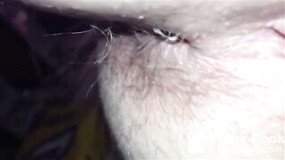 Hairy asshole mature woman shitting closeup