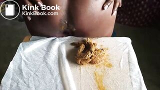 Pooping on her sewing