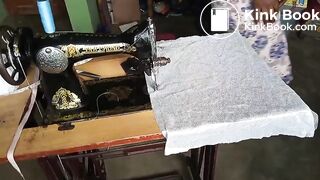 Pooping on her sewing