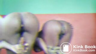 Two ebony scat eat