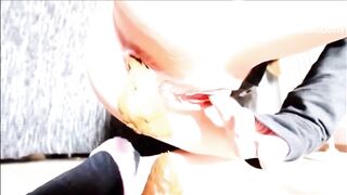 Girl shitting a very large turd while rubbing her clit