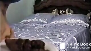 Blonde shitting turd on a plate and pissing on a glass