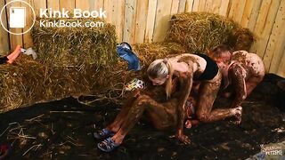 Lesbian Cow Shit Martyrdom - Bondage Threesome in dung