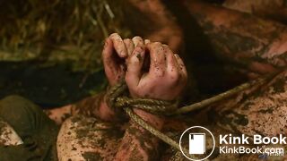 Lesbian Cow Shit Martyrdom - Bondage Threesome in dung