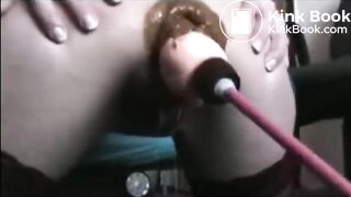 Mature dirty mom shitting while anal fucked by fucking machine and squirt