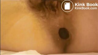 Hairy cunt milf shitting a load of diarrhea
