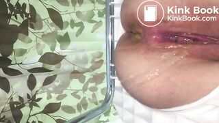 Soft creamy shit on a portable toilet