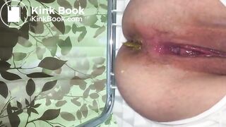 Soft creamy shit on a portable toilet