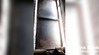 Farting and shitting in an outhouse