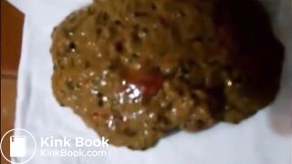 Shaved girl open wide legs and shitting diarrhea