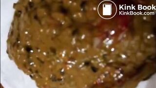 Shaved girl open wide legs and shitting diarrhea