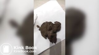 Hot babe in high heels shitting in the bathtub