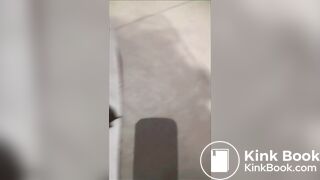 Hot babe in high heels shitting in the bathtub