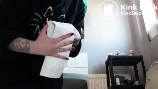 Pushing a big nasty turd
