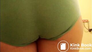 Girl shitting on her green panty