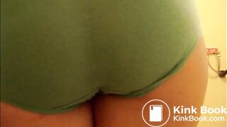 Girl shitting on her green panty