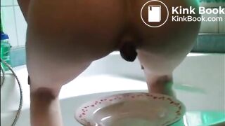 Wife shit and piss on a plate
