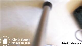 Fat ass mature woman shit and piss on a shitting chair