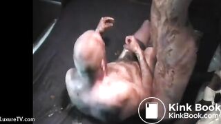 Man dressed up as woman gets crazy hard when she shits on him