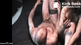 Man dressed up as woman gets crazy hard when she shits on him