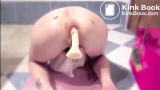 Anal insertion in prolapsed anus and shit