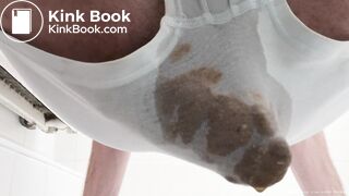 Guy with a nice ass, squeezes out a huge solid log