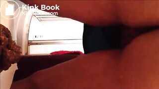 Woman shitting diarrhea closeup