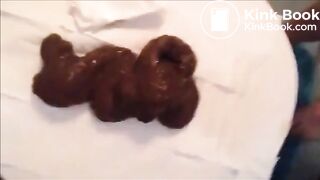 Woman shitting diarrhea closeup