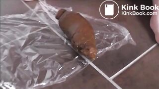 Blonde milf shitting on the floor