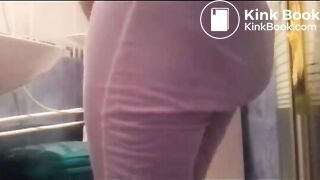 Woman shitting on her pants
