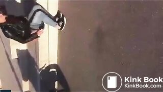 Biker girl shit on the street - Pooping, pissing girls and s