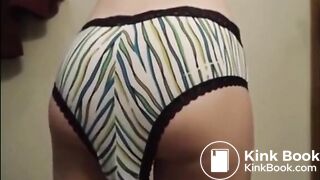 Little teen shitting a big load on her panty